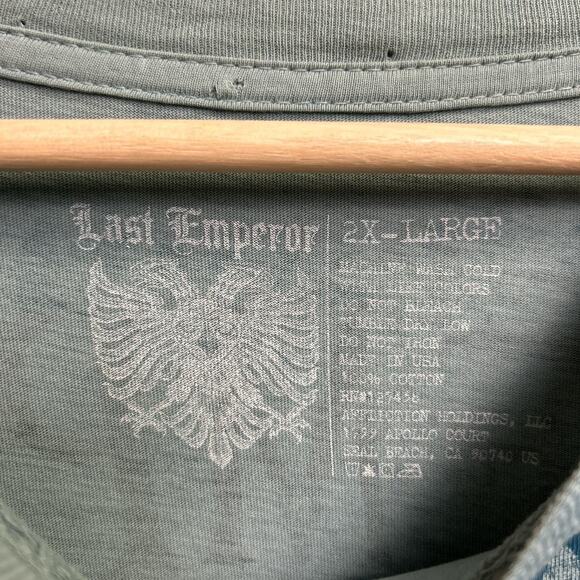 Affliction Style Last Emperor Bedazzled Tie Dye Cyber XXL Y2K Shirt - Picture 3 of 4